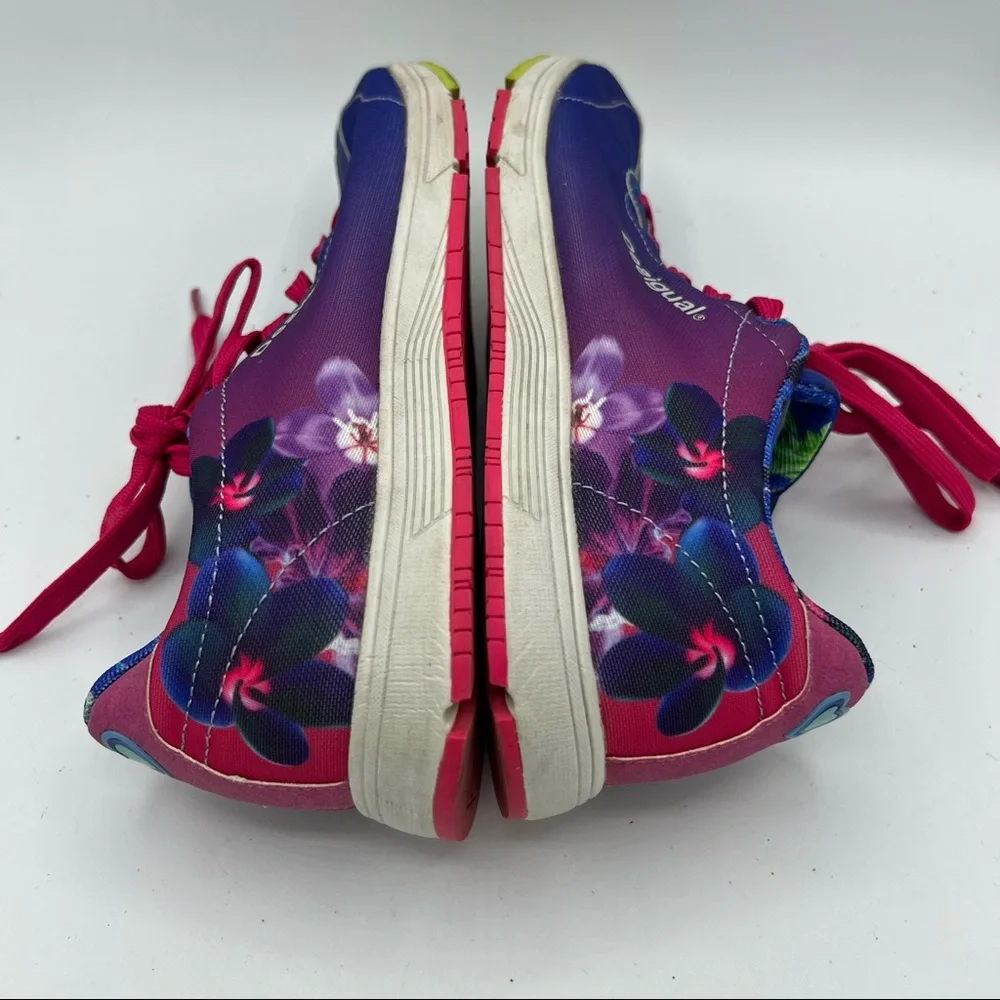 Desigual Floral Sneakers Women's‎ Sz 6.5 US 37 EUR Blue Purple Pink EUC